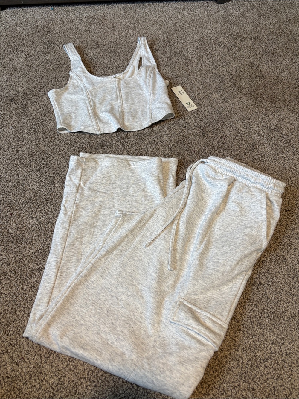 No Boundaries Light Gray Cropped Tank Top